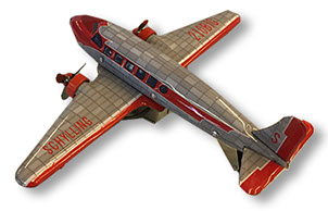 vintage tin toy replicas plane elephant firetruck